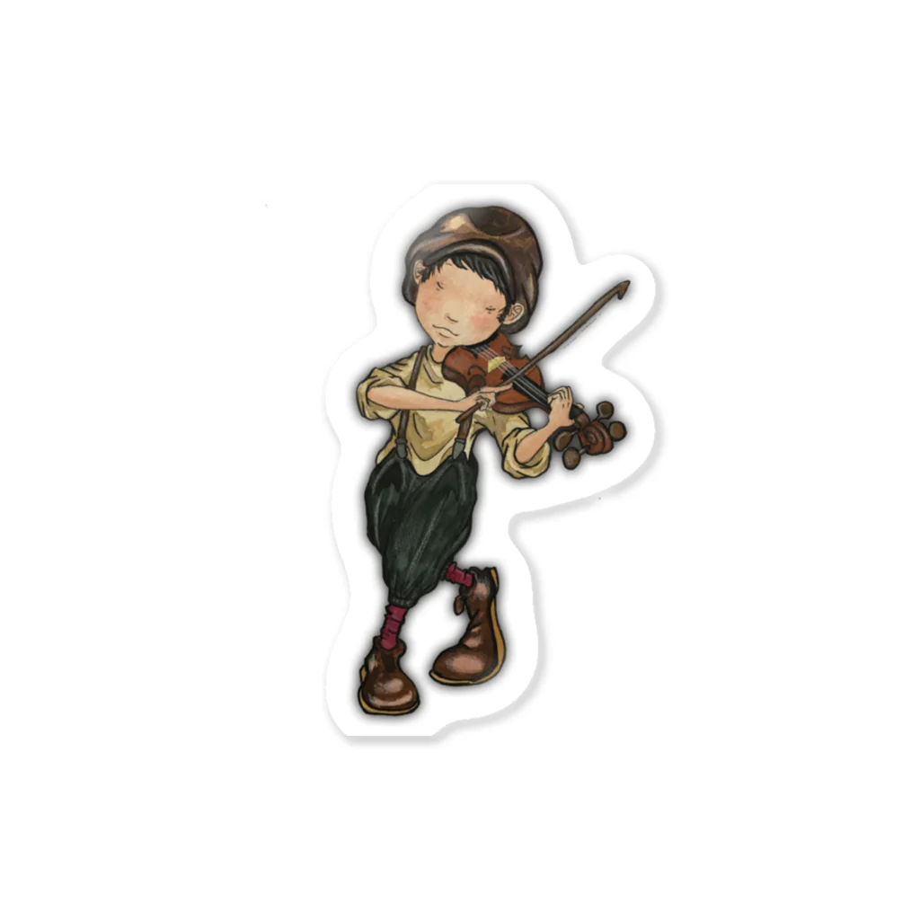 Utaasakoのバイオリンと少年 ステッカー