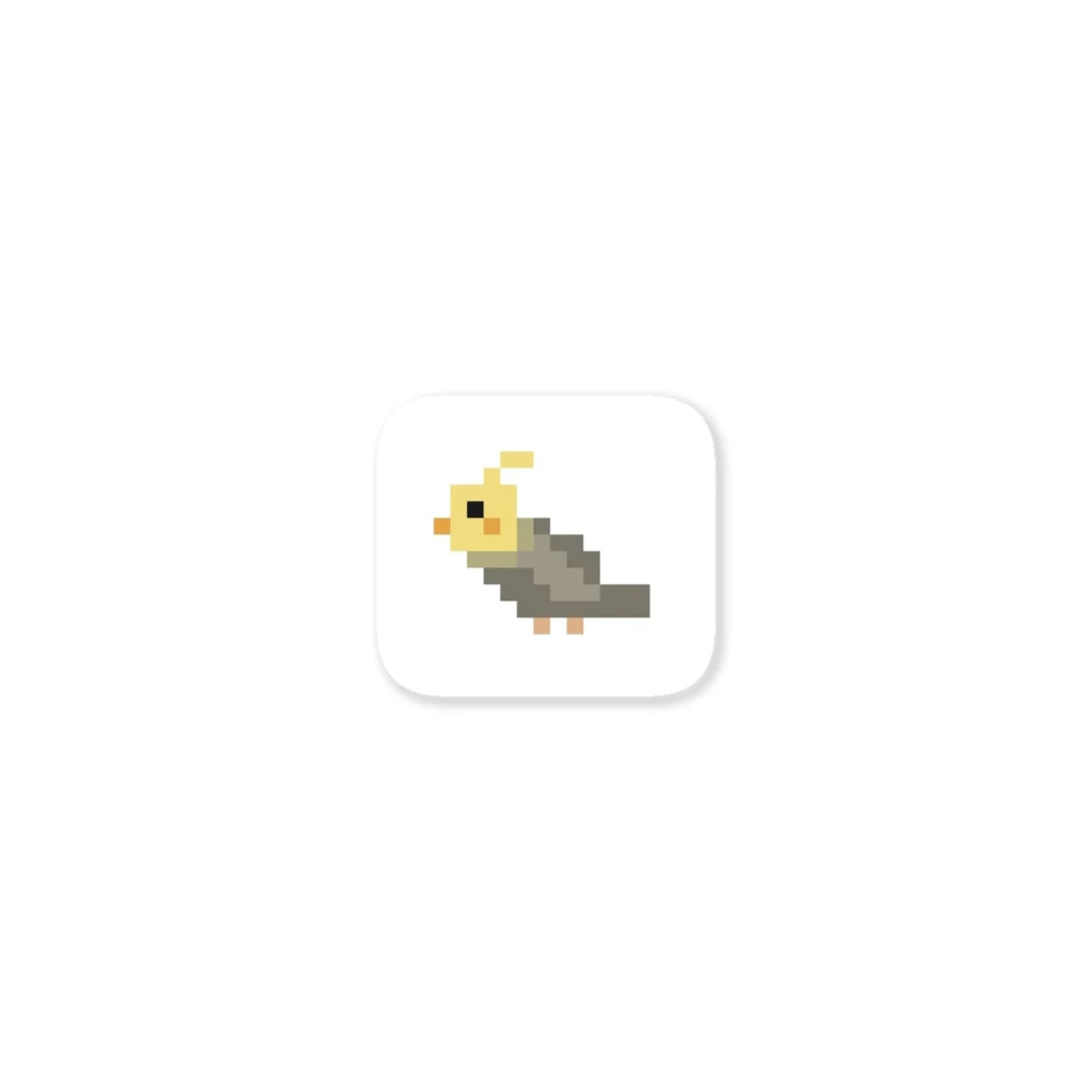 ドット絵オカメのドットーオカメインコ 스티커