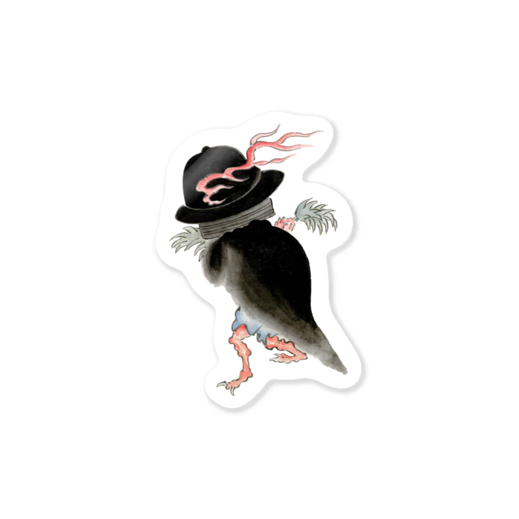 和もの雑貨 玉兎の百鬼夜行絵巻 釜の付喪神（鳴釜）【絵巻物・妖怪・かわいい】 Sticker