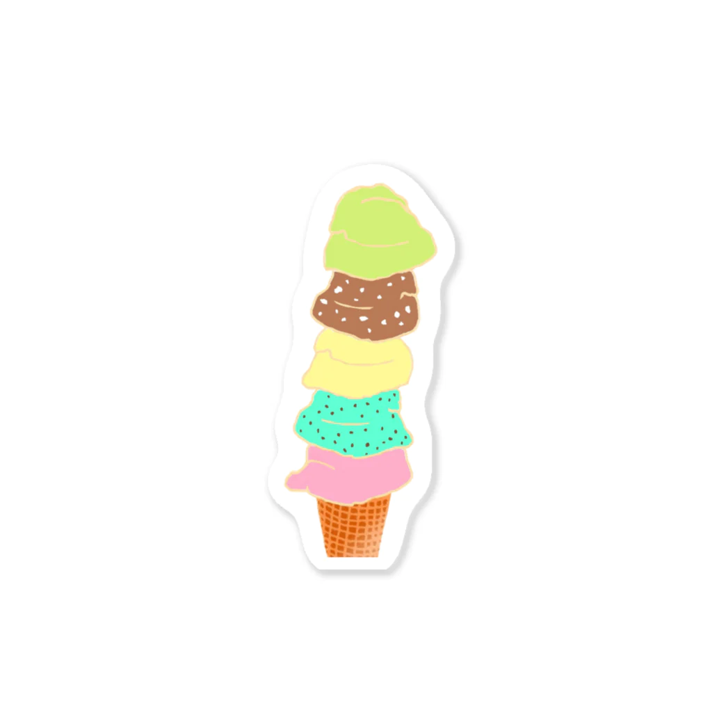 ホームタウンスター　Hometown Star の5スクープ アイスクリームコーン　5-scoop Ice Cream Cone Sticker