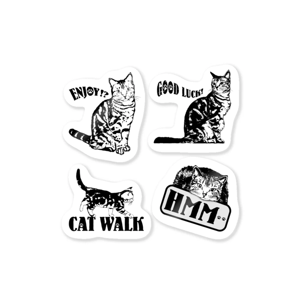 猫と釣り人のCAT_3_ST Sticker