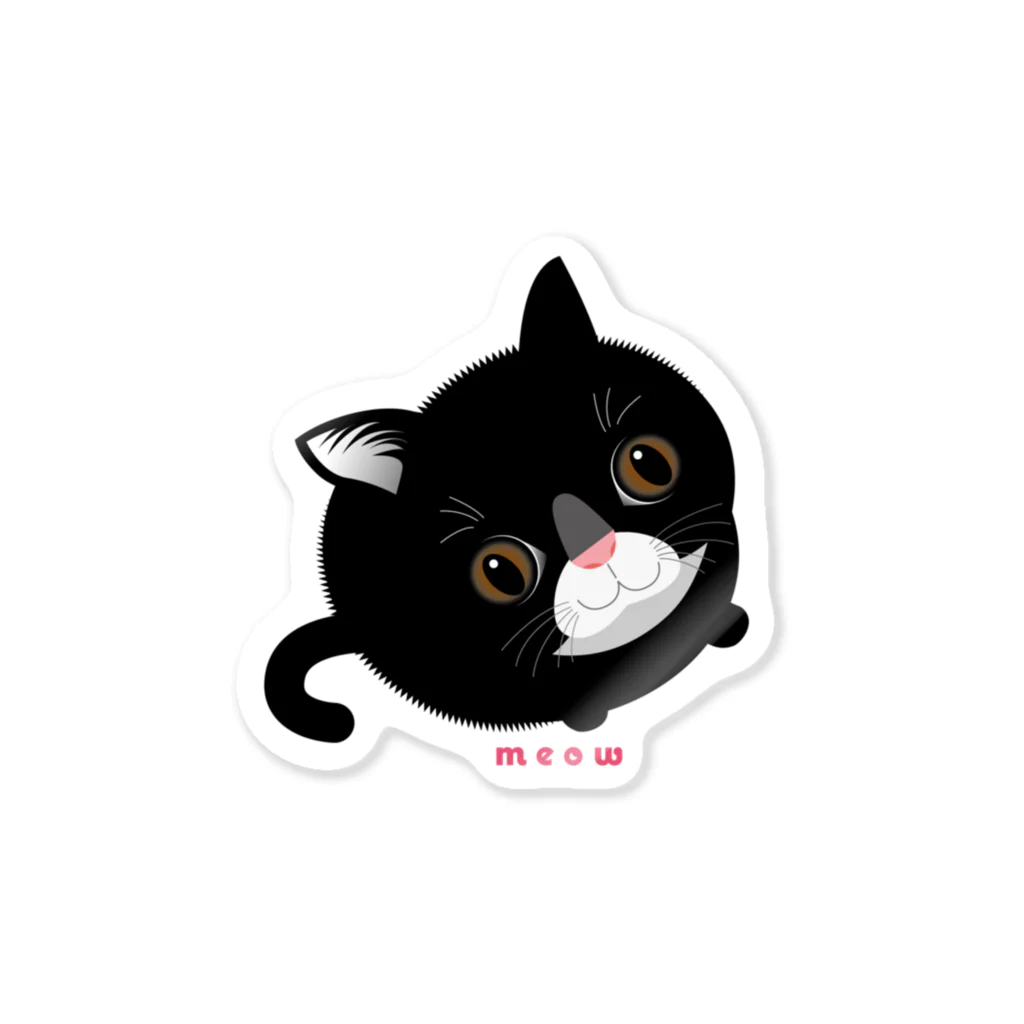 まみおデザインのmeowねこ エコバッグ&ハンカチ Sticker