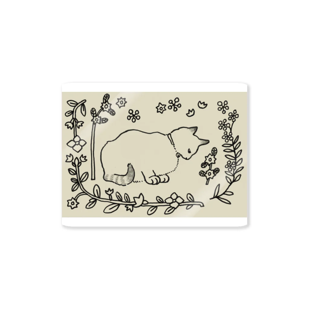 ねことうしのwavesのお庭のねこ Sticker