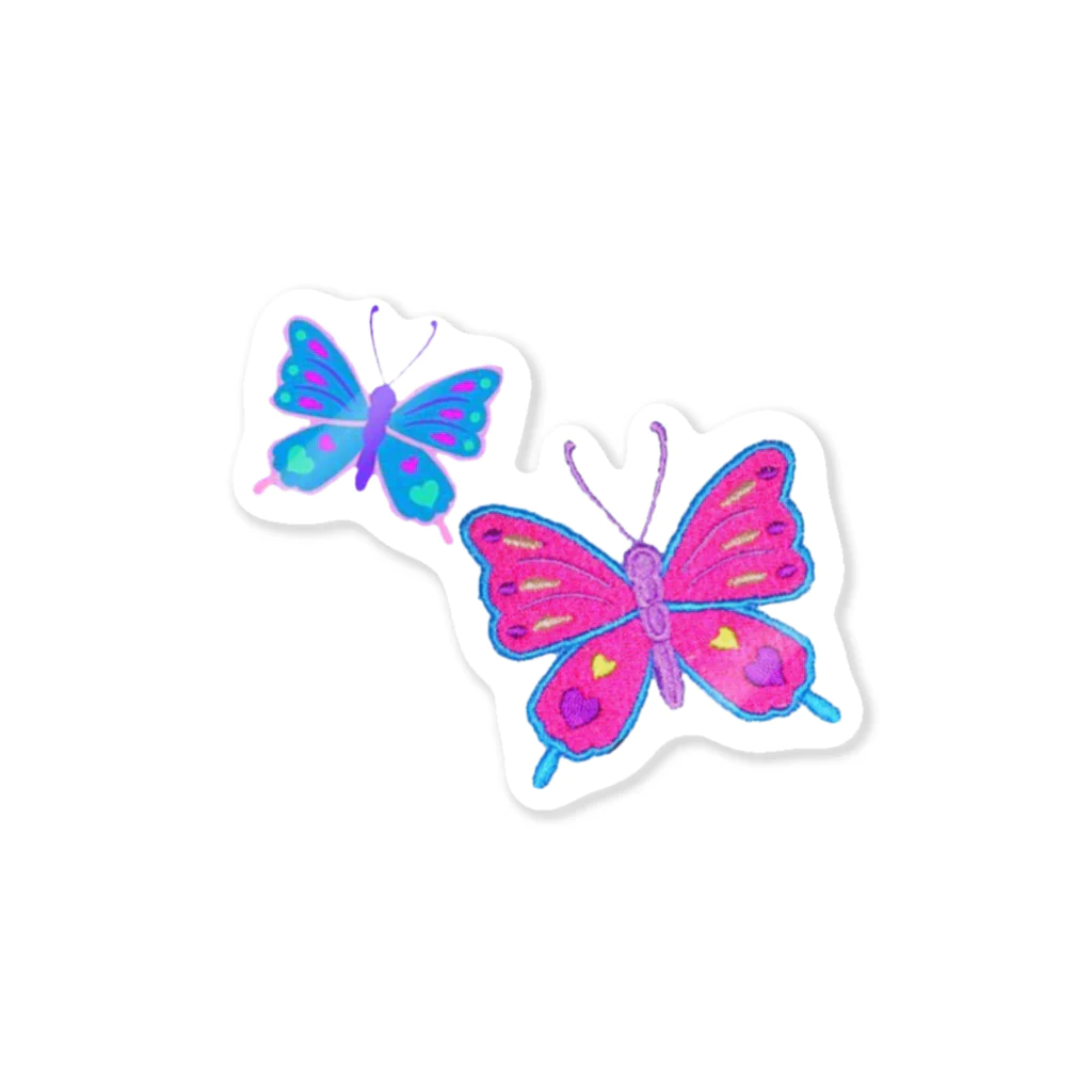 80’s colorful dreamのButterfly GIRL ステッカー