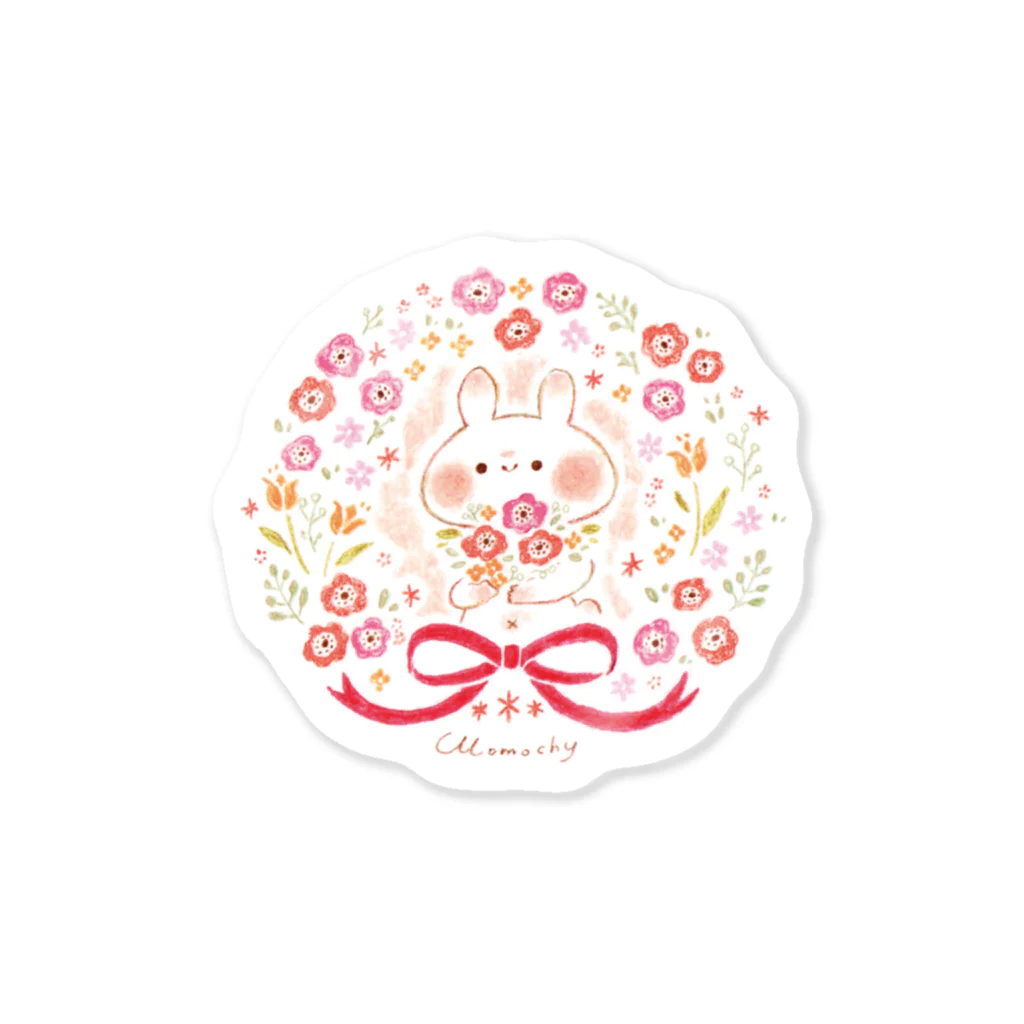 ＊momochy shop＊のお花とうさぎ Sticker