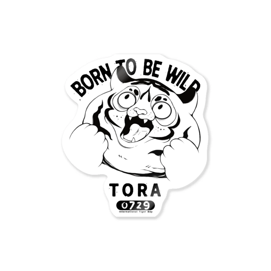 茶魔のBORN TO BE WILD (BLACK) Sticker