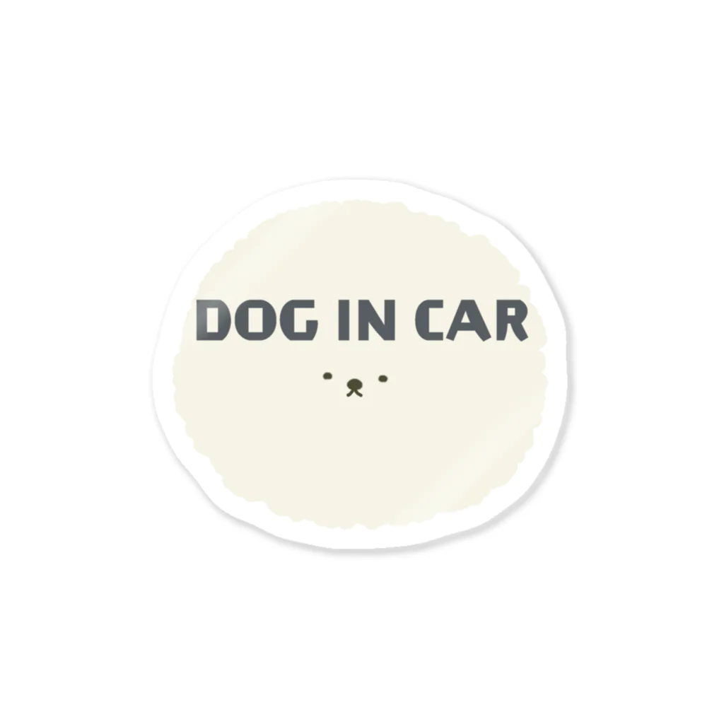 3本しっぽのビションフリーゼのDOG IN CAR 3本しっぽのビションフリーゼ Sticker