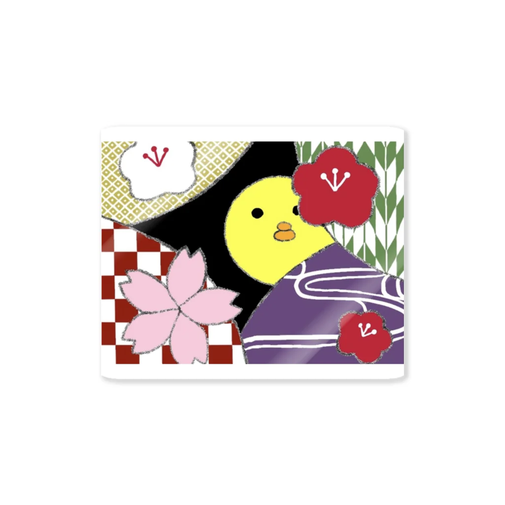 ひよこのこの吉祥文様とひよこ Sticker