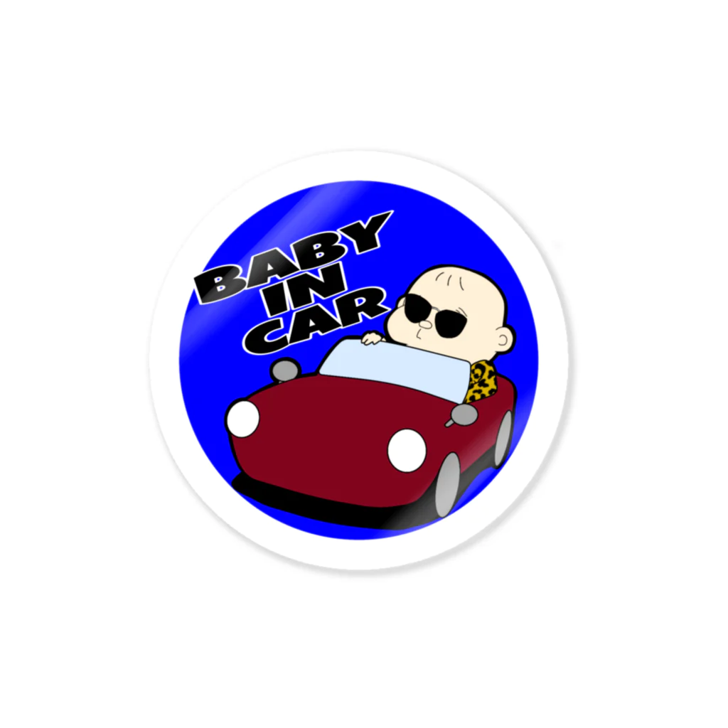 sun☀︎sonのBABY IN CAR(ブルー) Sticker