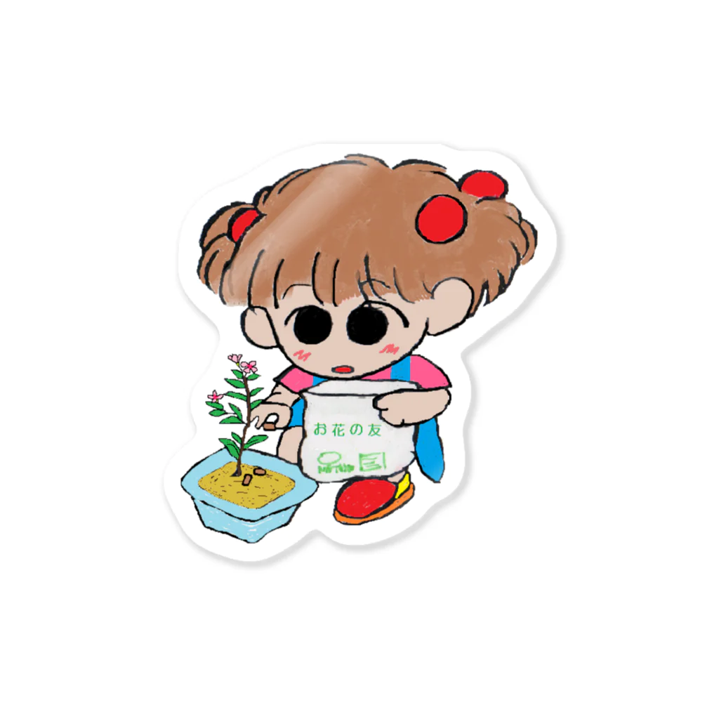 KANIKANIMARUのお花のともちゃん Sticker