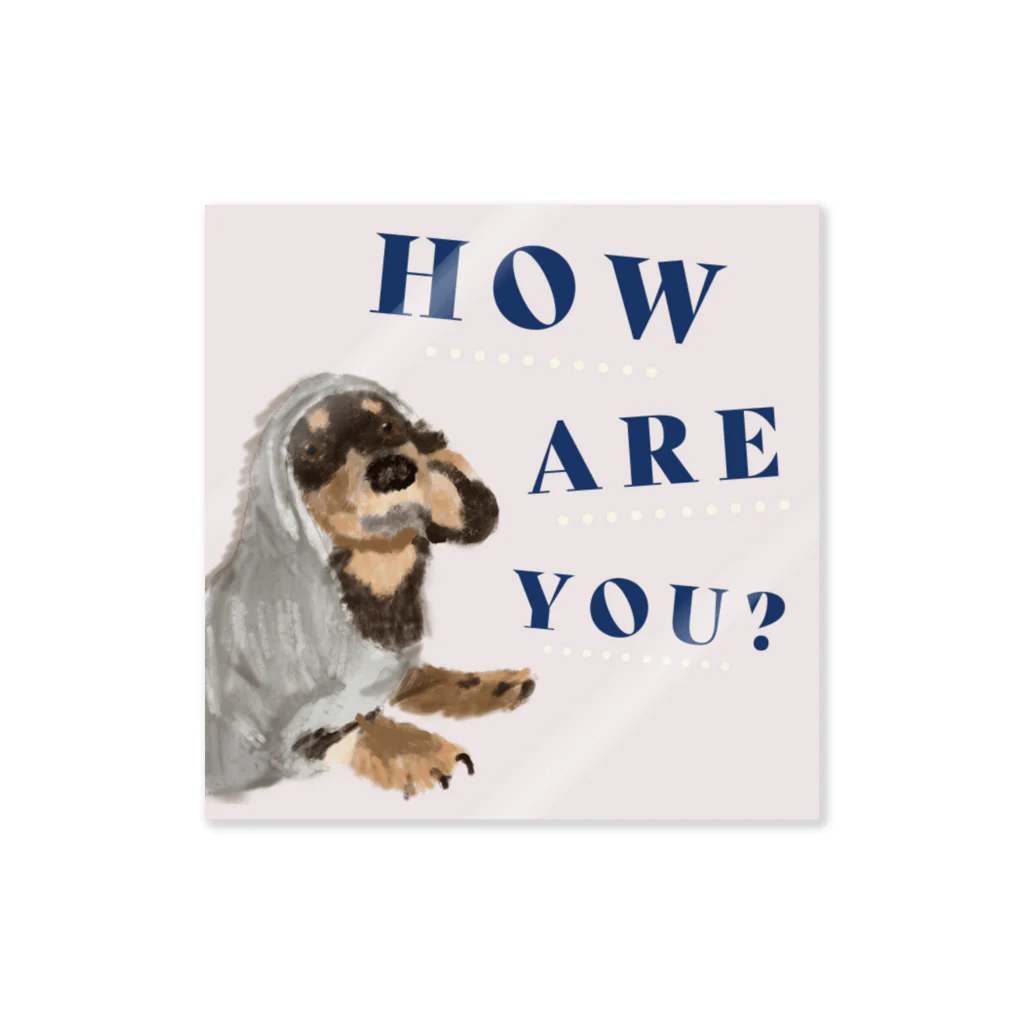 DOG FACEのHOW ARE YOU?｜ダックスステッカー Sticker