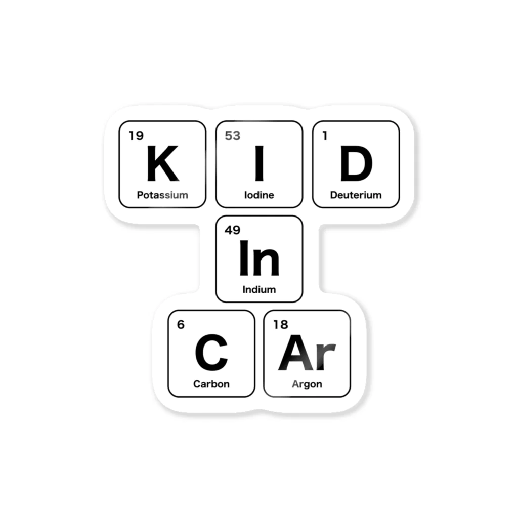 Kaitaroの元素記号でKid in car Sticker