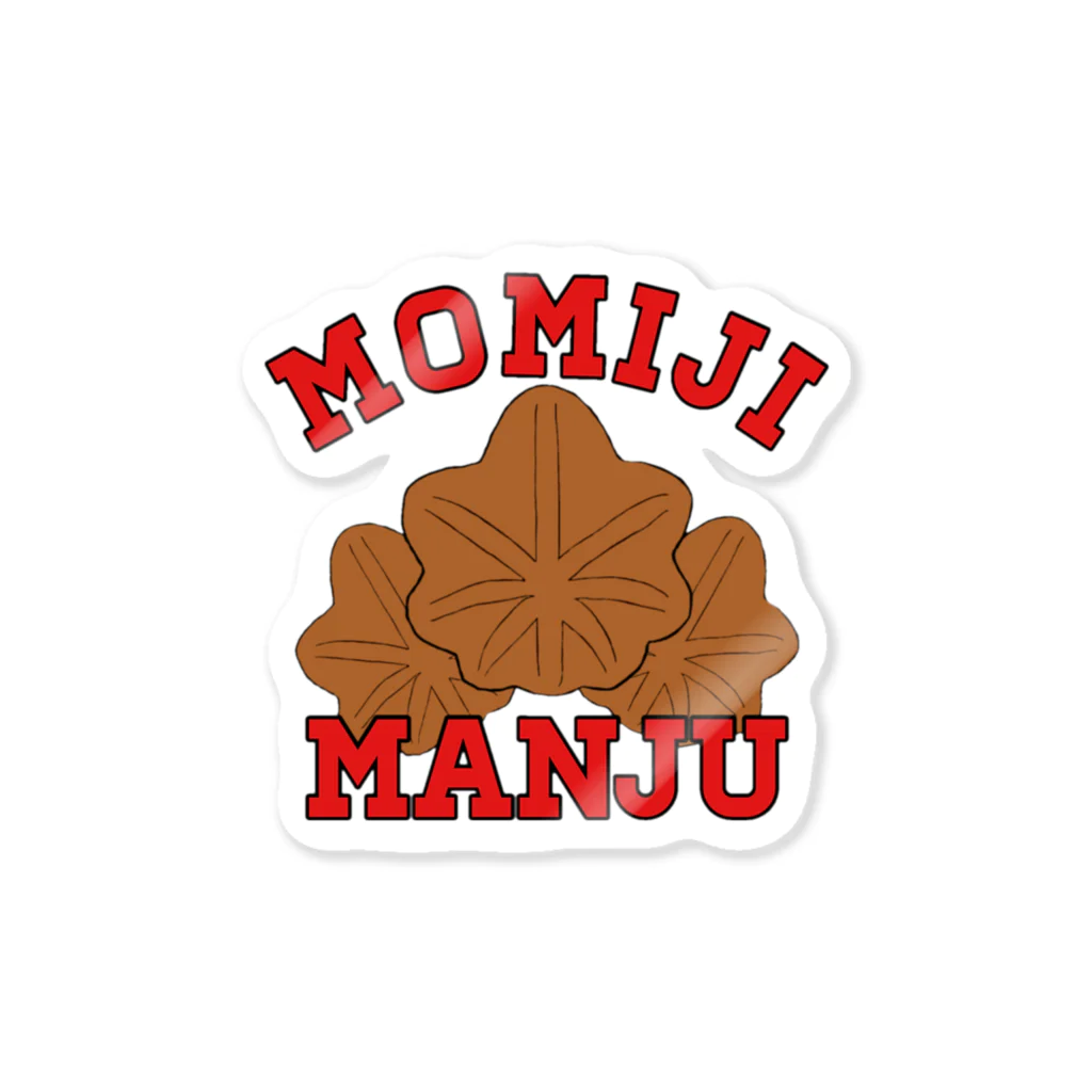 ヘンテコデザイン専門店　SYUNLABOのMOMIJI MANJU ステッカー