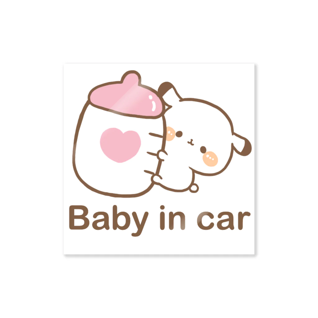 かなちのおみせ。のもるちゃんBaby in car ステッカー