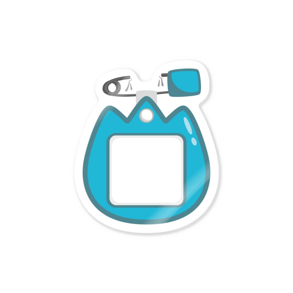 イラスト MONYAAT の幼稚園バッチ*チューリップ*水色*st Sticker