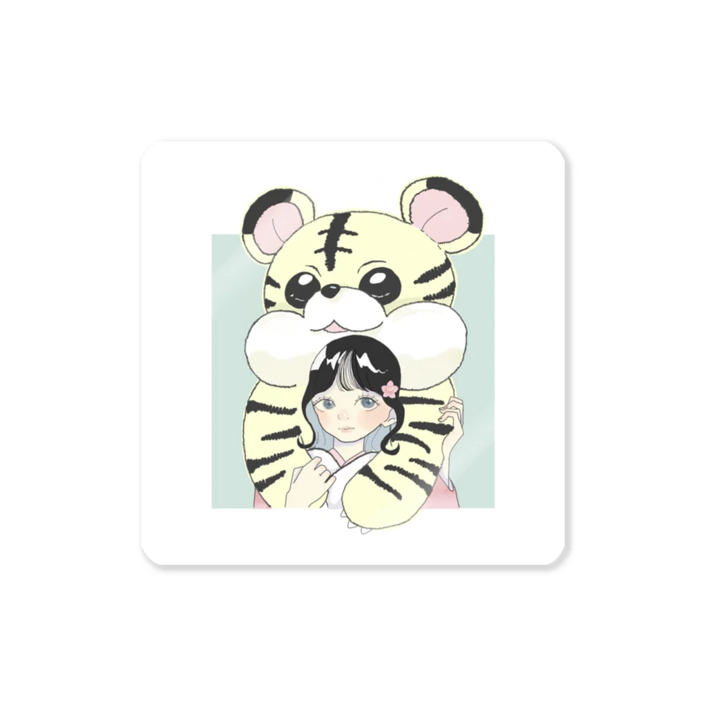 kururi.のぼくととらのぬいぐるみ Sticker