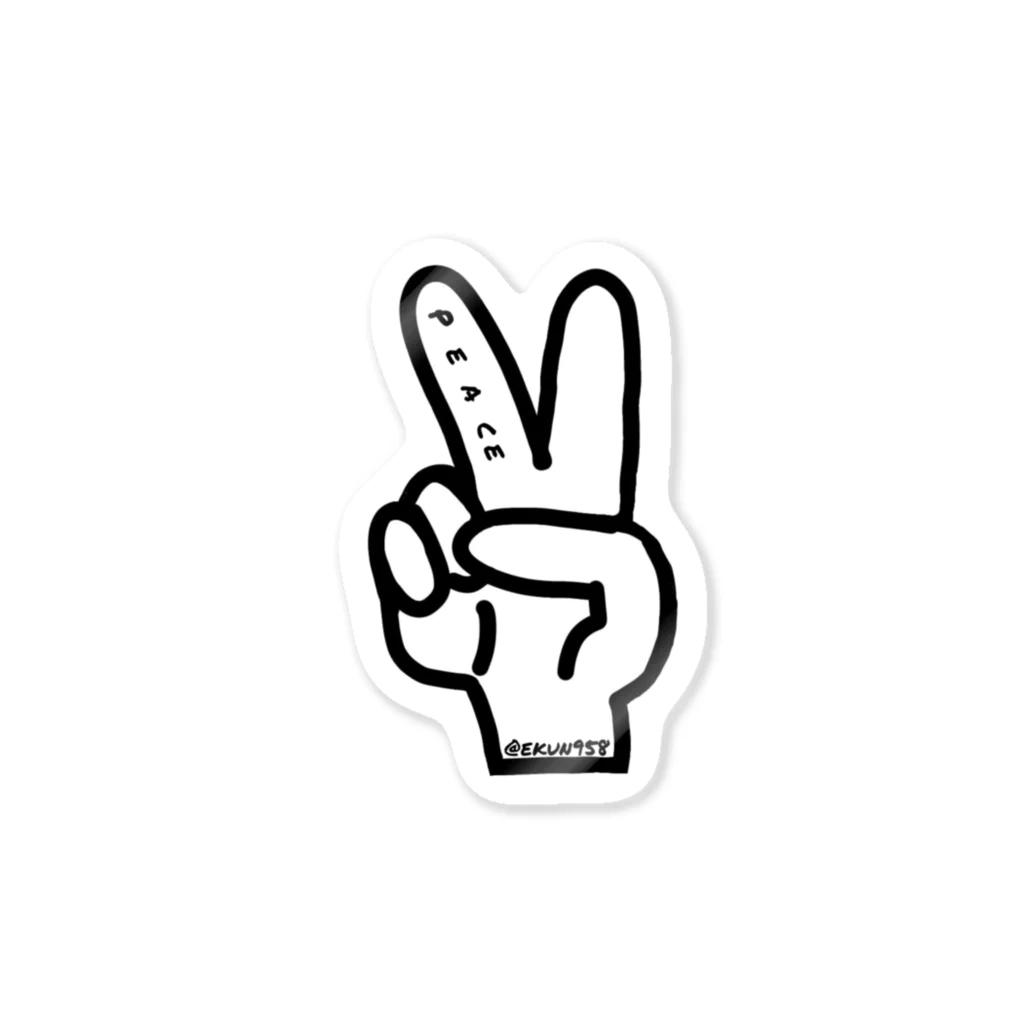 QCHANのPeaceSign君 ステッカー