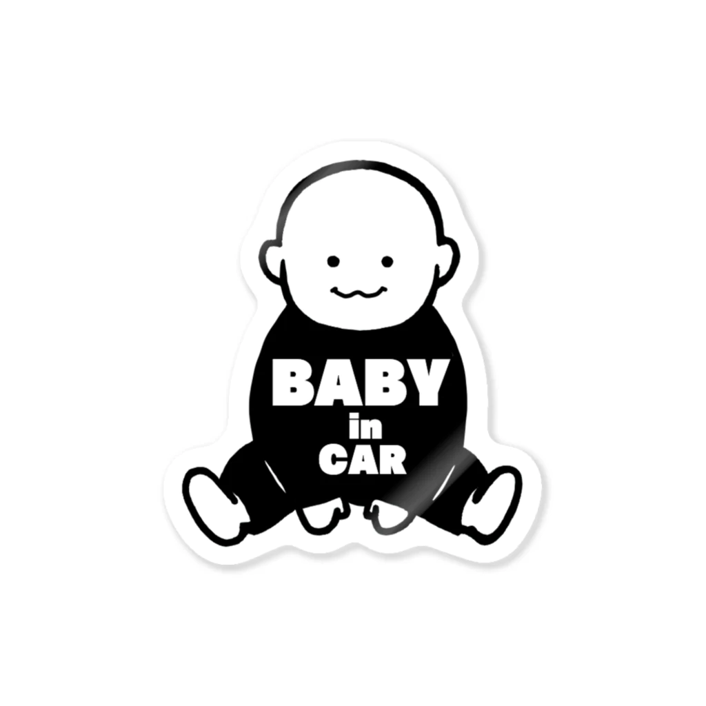 aypnnのBABY in CAR 赤ちゃんがいます／つるつる ステッカー