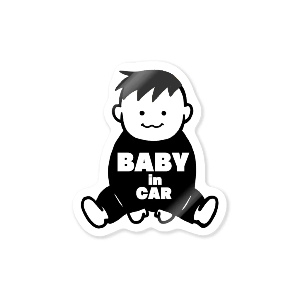 aypnnのBABY in CAR 赤ちゃんがいます／ポッ！ ステッカー