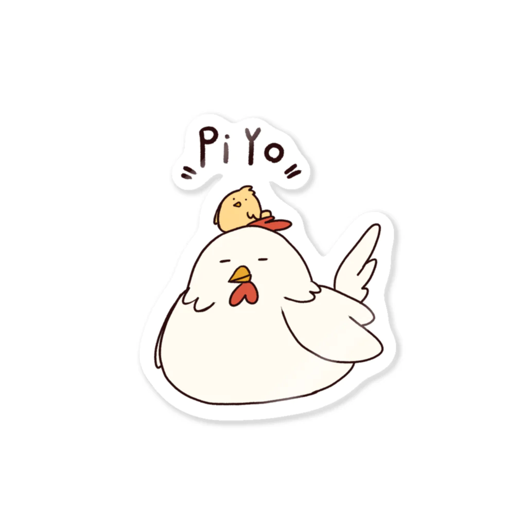 りっぴの_工房のPiYo にわとりとひよこ団子 Sticker