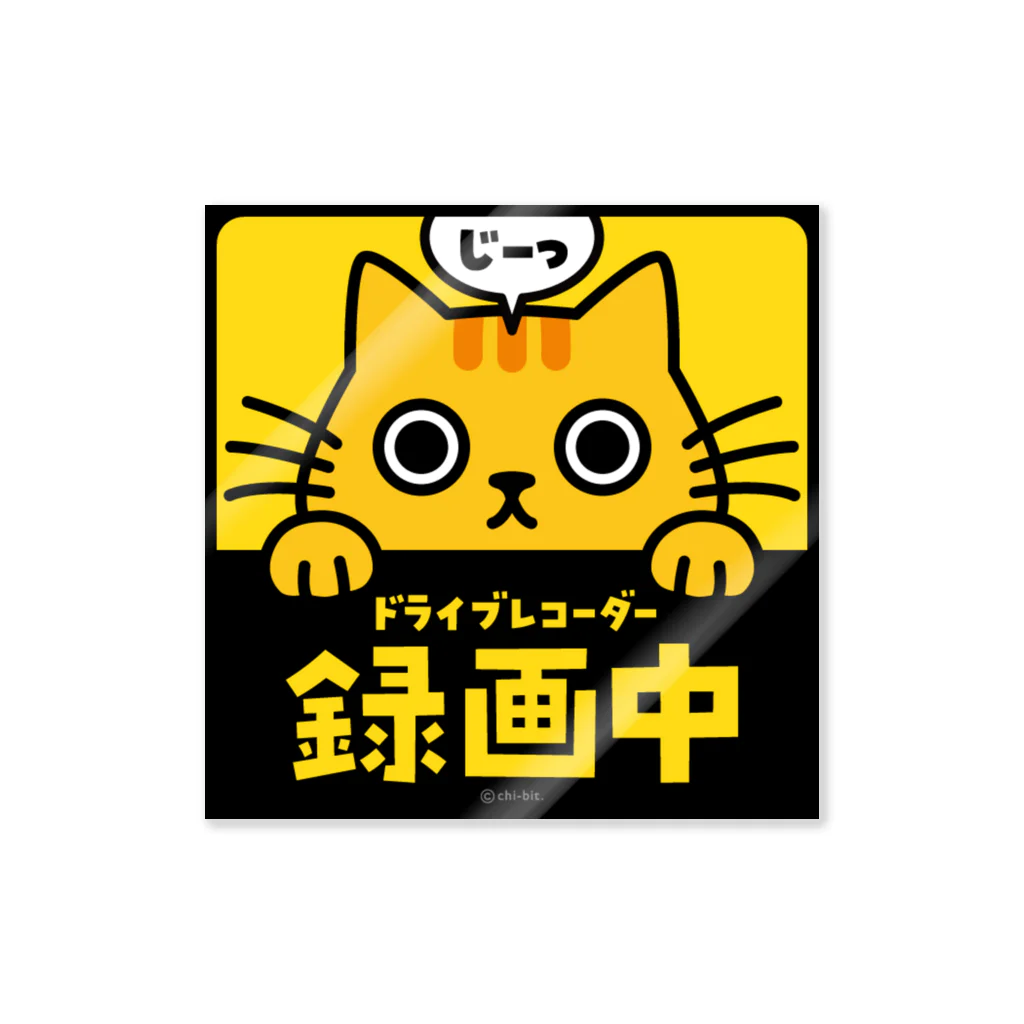 chi-bitのじーっとみる猫・ドライブレコーダー録画中！（茶トラ） Sticker