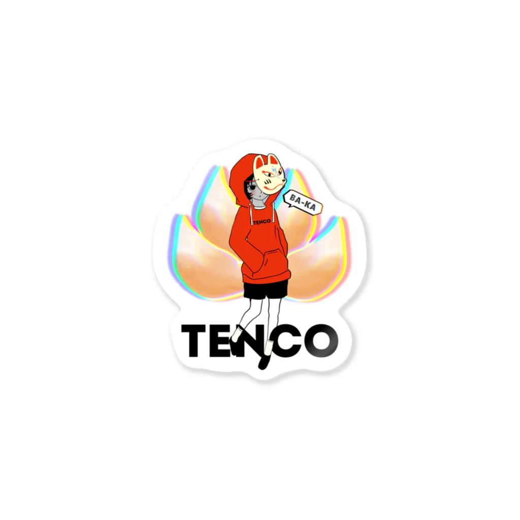 TENCO shopのTENCOちゃん 天狐ver.（黒ロゴ） ステッカー