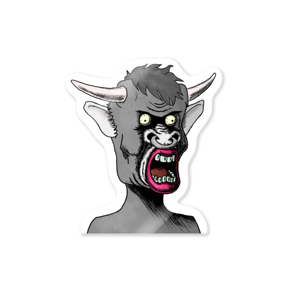 れいしょうのSUZURIのNFT風の牛 ~Cow Face Is Scary~ Sticker
