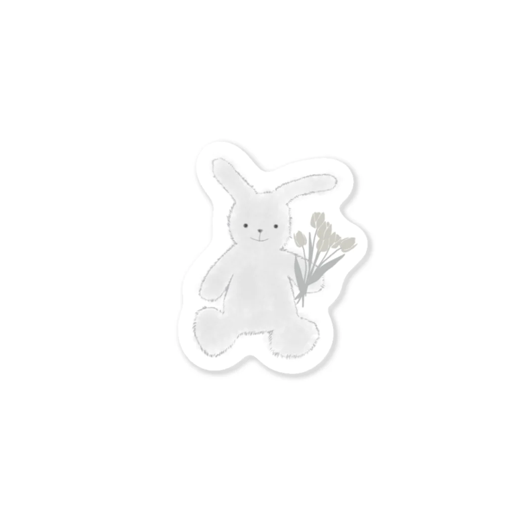 rilybiiの💐ふわふわうさぎの贈り物 Sticker