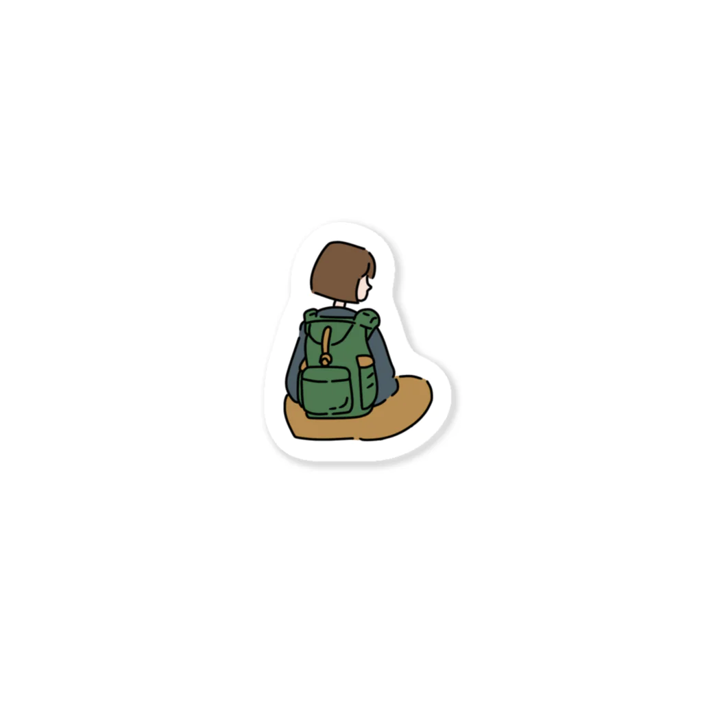 音のバックパックの女の子 Sticker