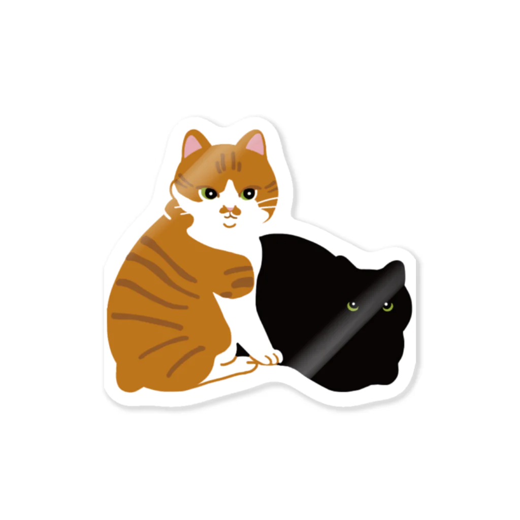 猫ねこママどんぐりのピタッとゆきむら＆ころ之助 Sticker