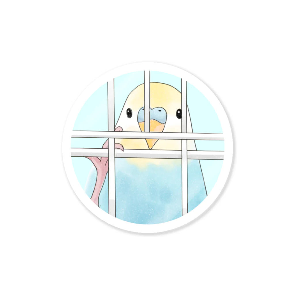 まめるりはことりの可愛いのぞき見セキセイインコちゃん【まめるりはことり】 Sticker