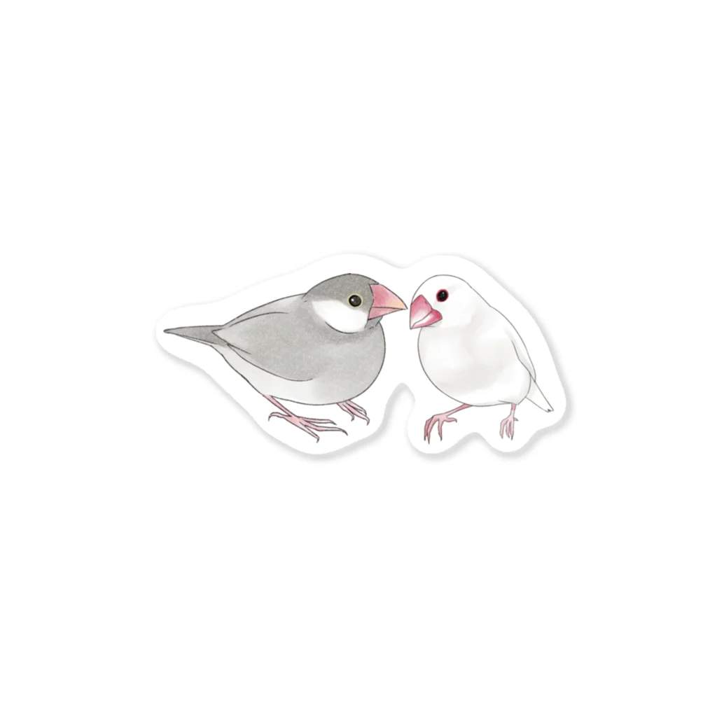 まめるりはことりの幸せ文鳥ちゃん【まめるりはことり】 Sticker