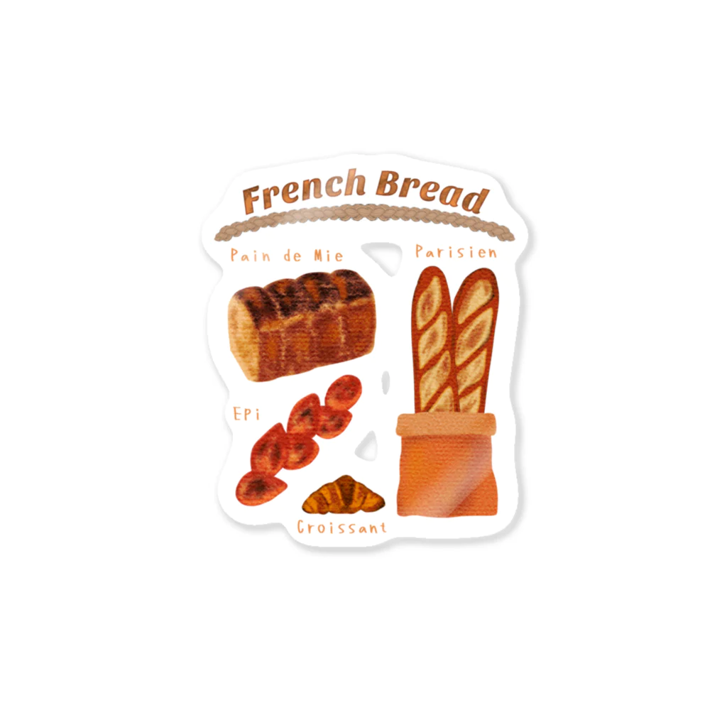 ぽんぽこあんぽんたんのFrench Bread ステッカー