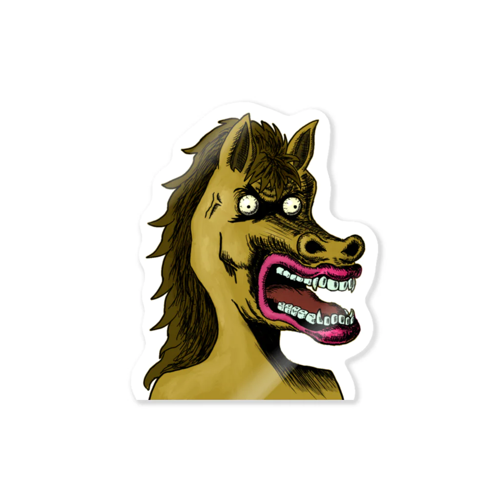 れいしょうのSUZURIのNFT風の馬 ~Horse Face Is Scary~ Sticker