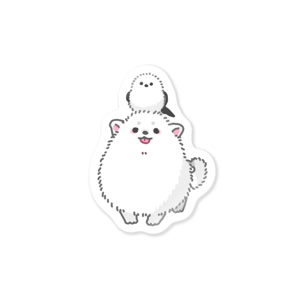 しろいいぬのふわふわなかま Sticker