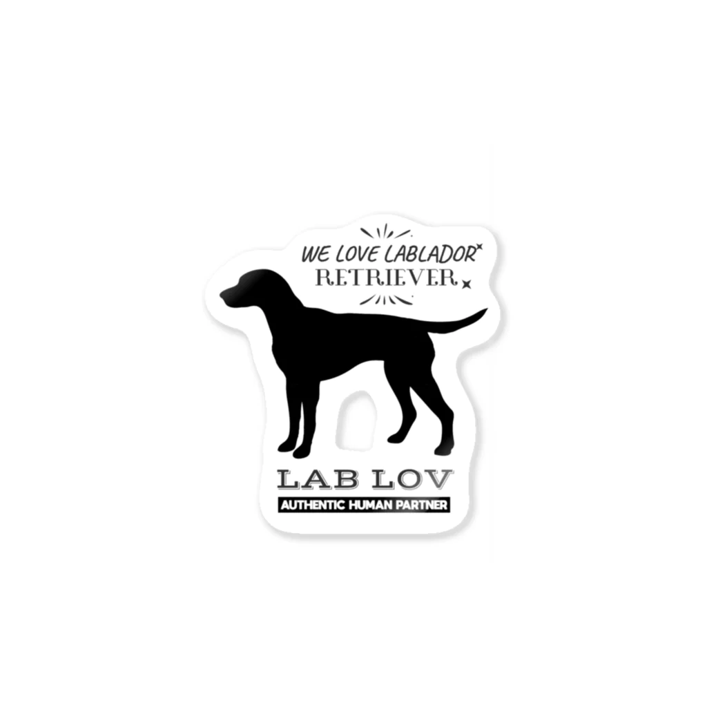 Black Labradors MatterのLAB LOV Sticker