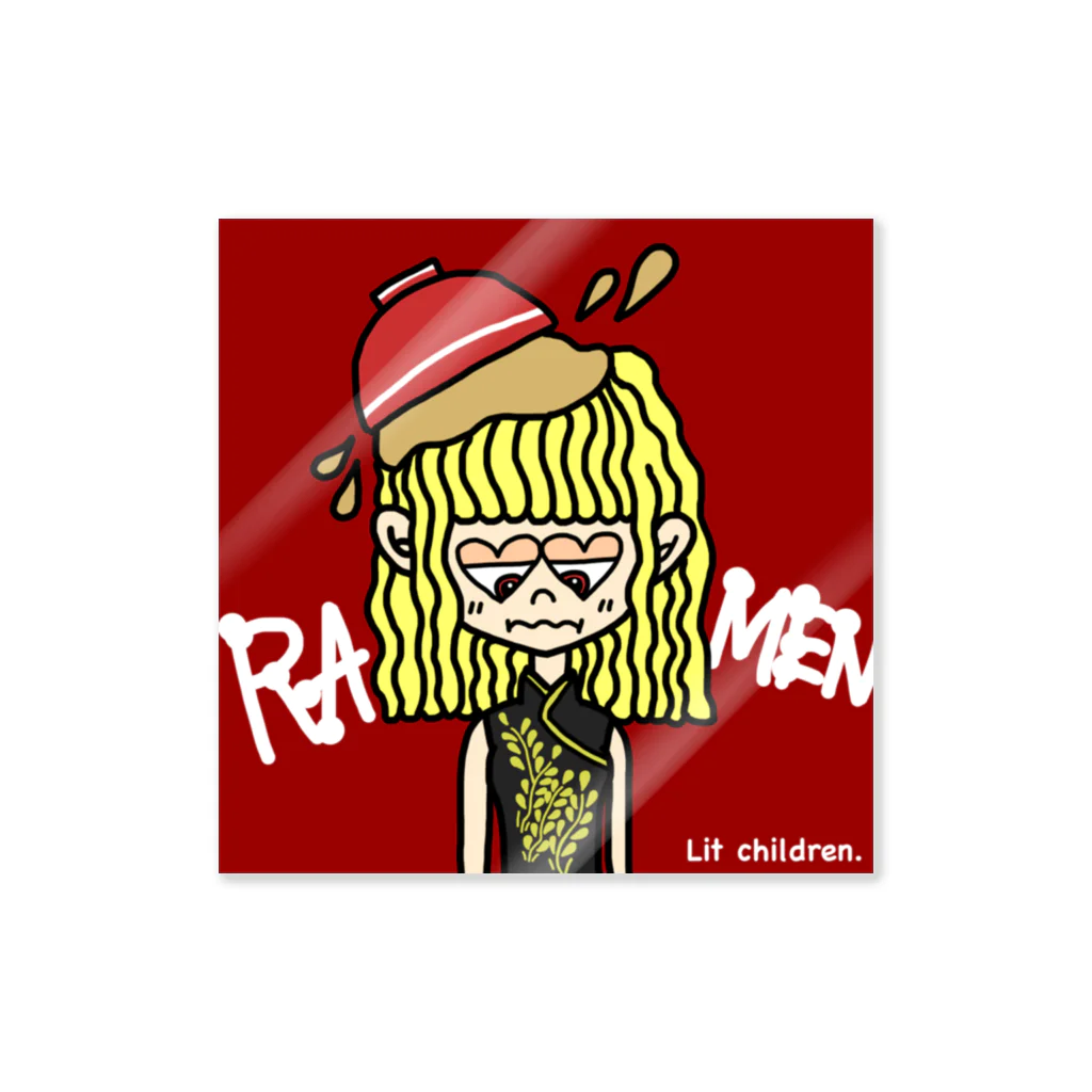 Lit children.のラーメンぶっかかったgirl. Sticker