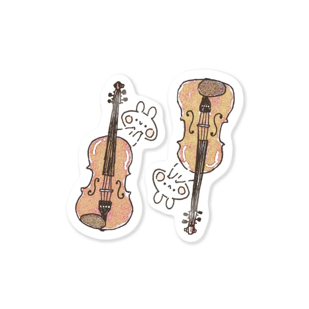 ＊momochy shop＊のヴァイオリンとビオラとうさぎ Sticker