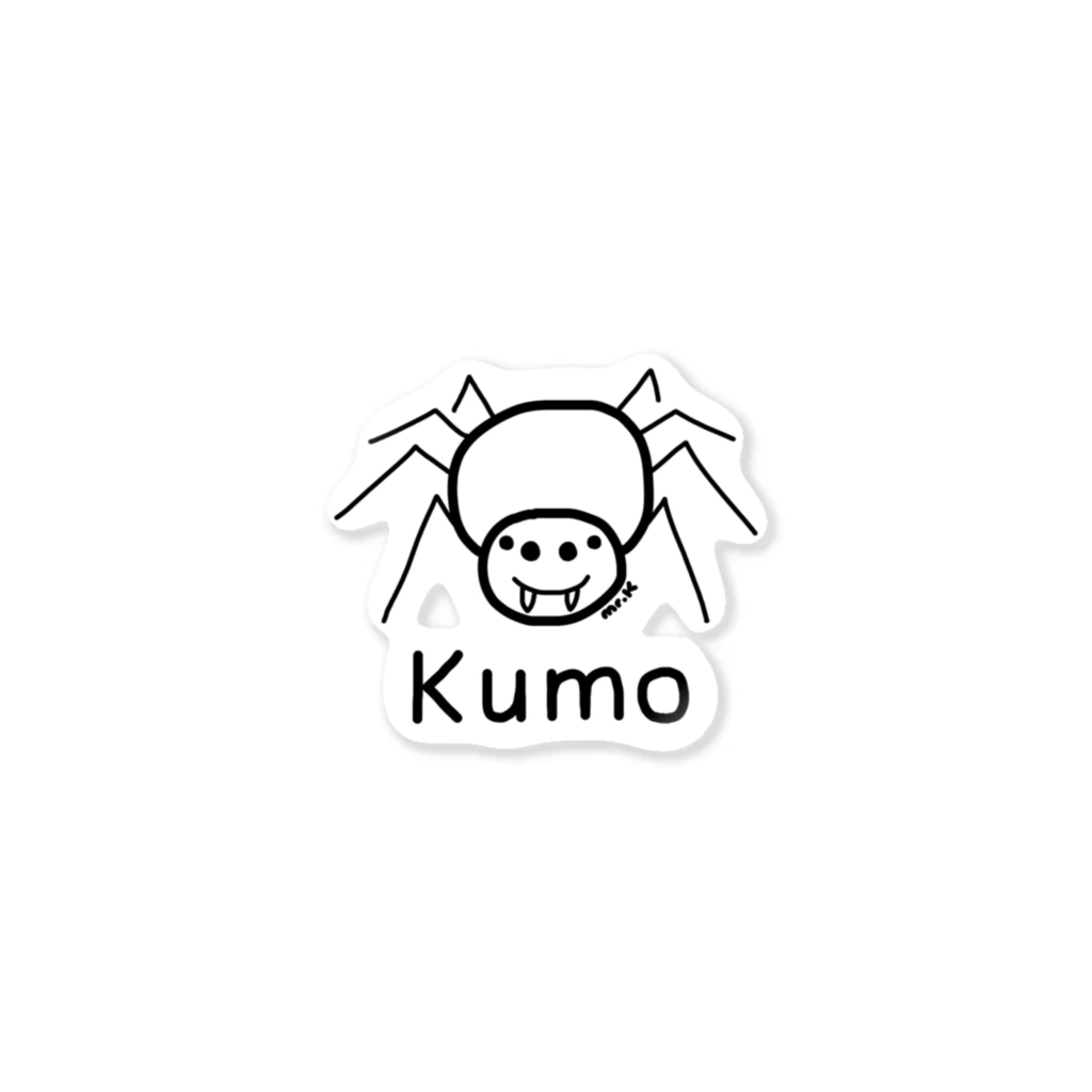 MrKShirtsのKumo (クモ) 黒デザイン ステッカー