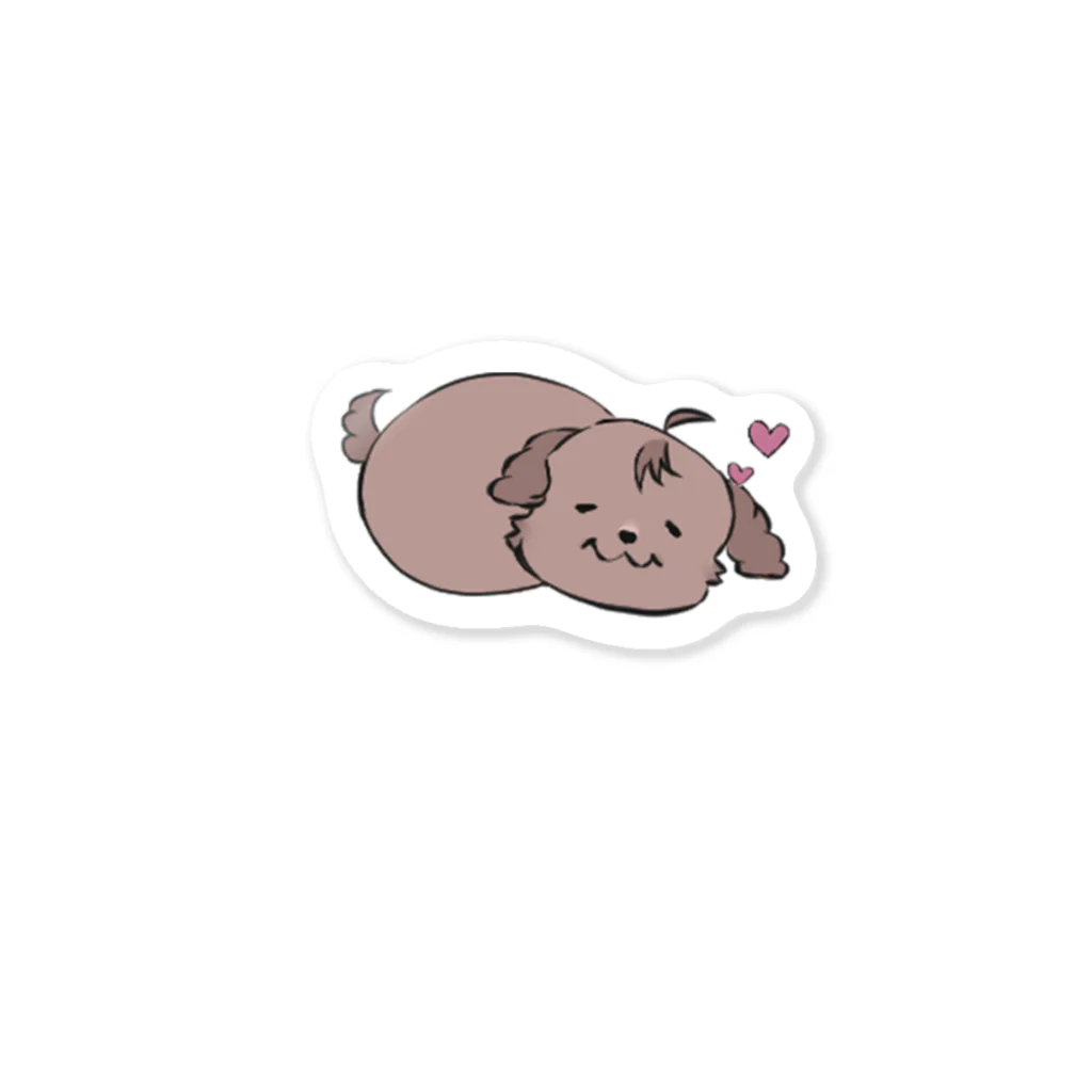 ぷちこはうすの居眠りワンコのステッカー Sticker