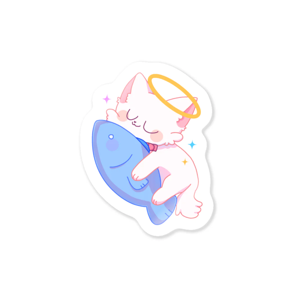 ちょこっぷのお魚大好きねこまるくん Sticker