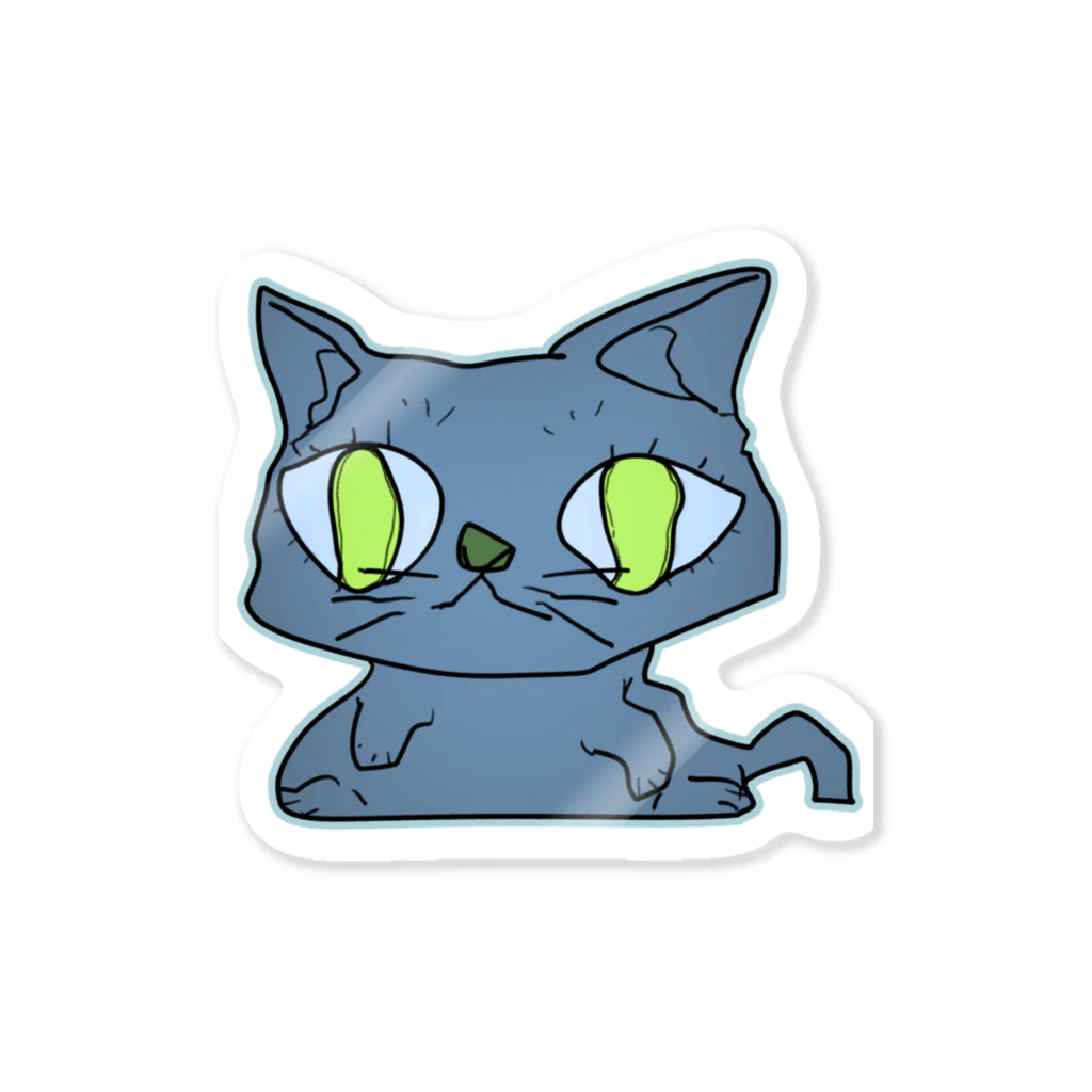 謎モノ店のすわりうにゃりねこ Sticker