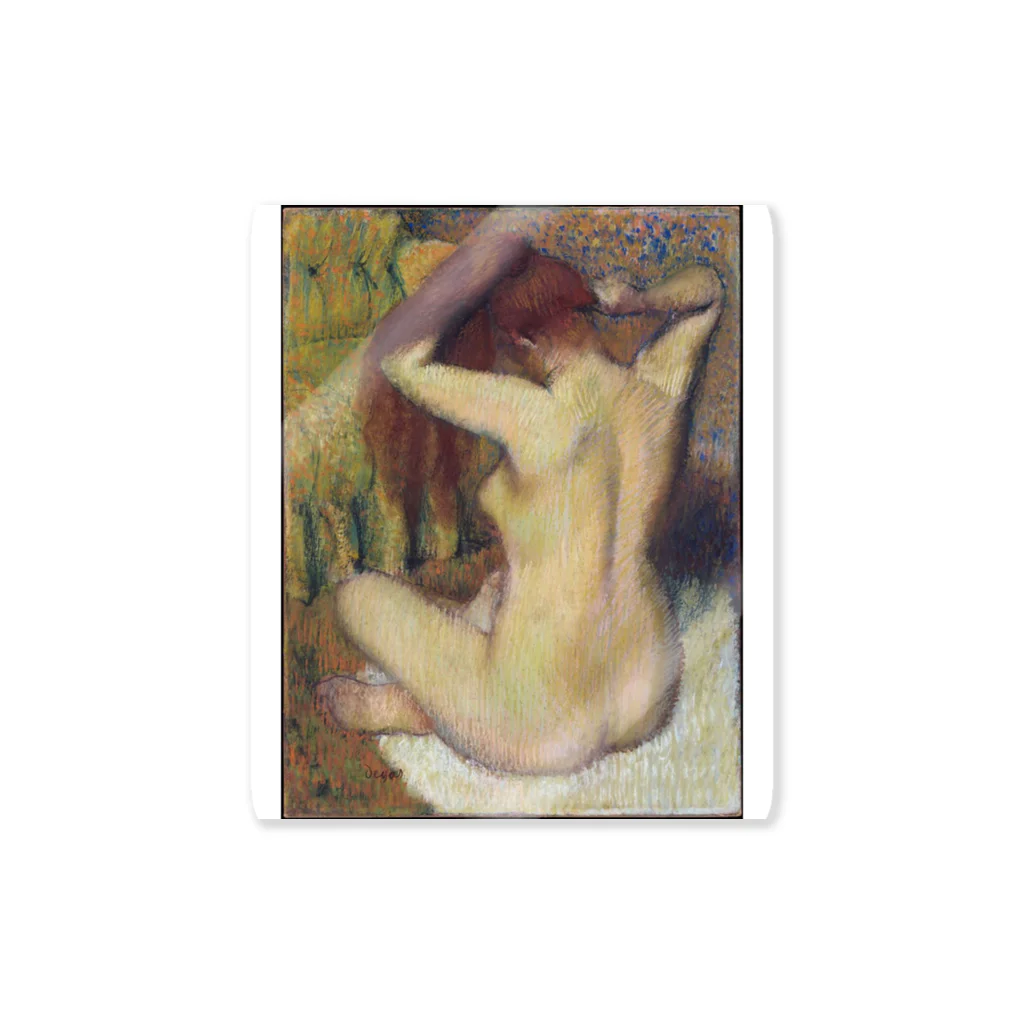 Masterpieceのエドガー・ドガ 　/　彼女の髪をとかす女性　Woman Combing Her Hair ca. 1888–90 Sticker