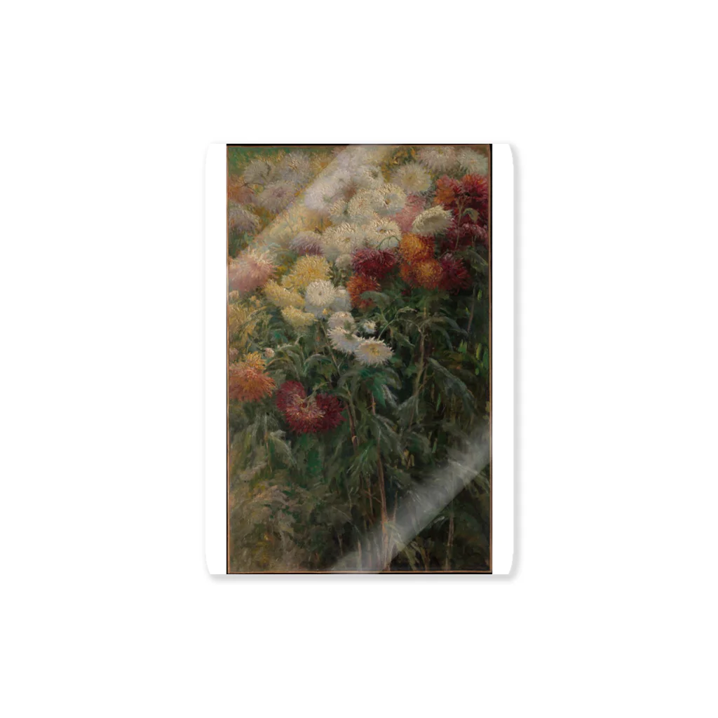 Masterpieceのギュスターヴカイユボット　/　Petit-Gennevilliersの庭の菊　Chrysanthemums in the Garden at Petit-Gennevilliers 1893 Sticker