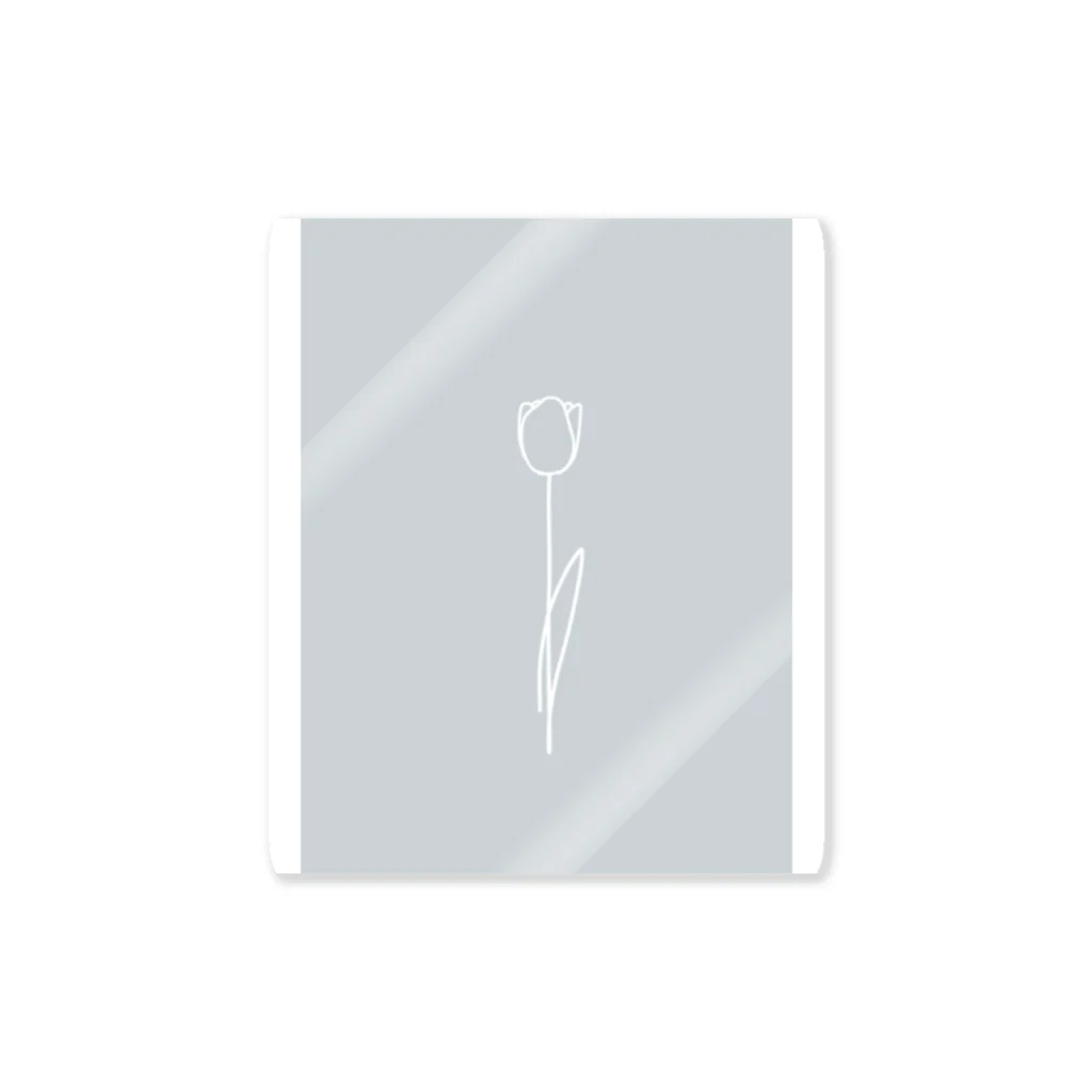 rilybiiのWhite Flower babygrayBlue Sticker