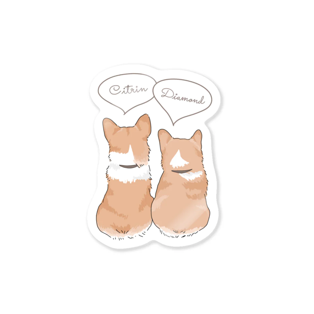 かたみゆSHOPの【ダイアモンド&シトリン】うちのこグッズ Sticker