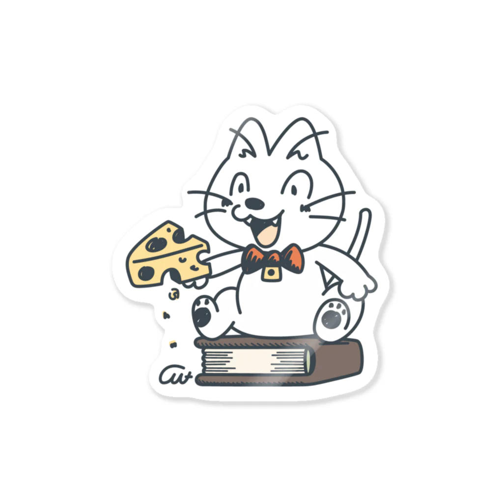 イラスト MONYAAT のねことネズミと例のチーズB Sticker