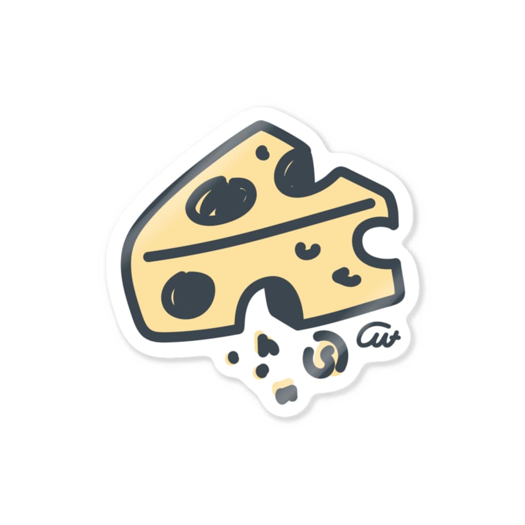イラスト MONYAAT のねことネズミと例のチーズの例のチーズ Sticker