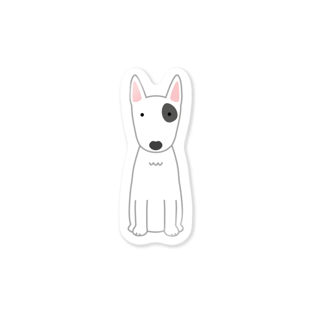 ゆいたっく／犬イラストのブルテリア Sticker