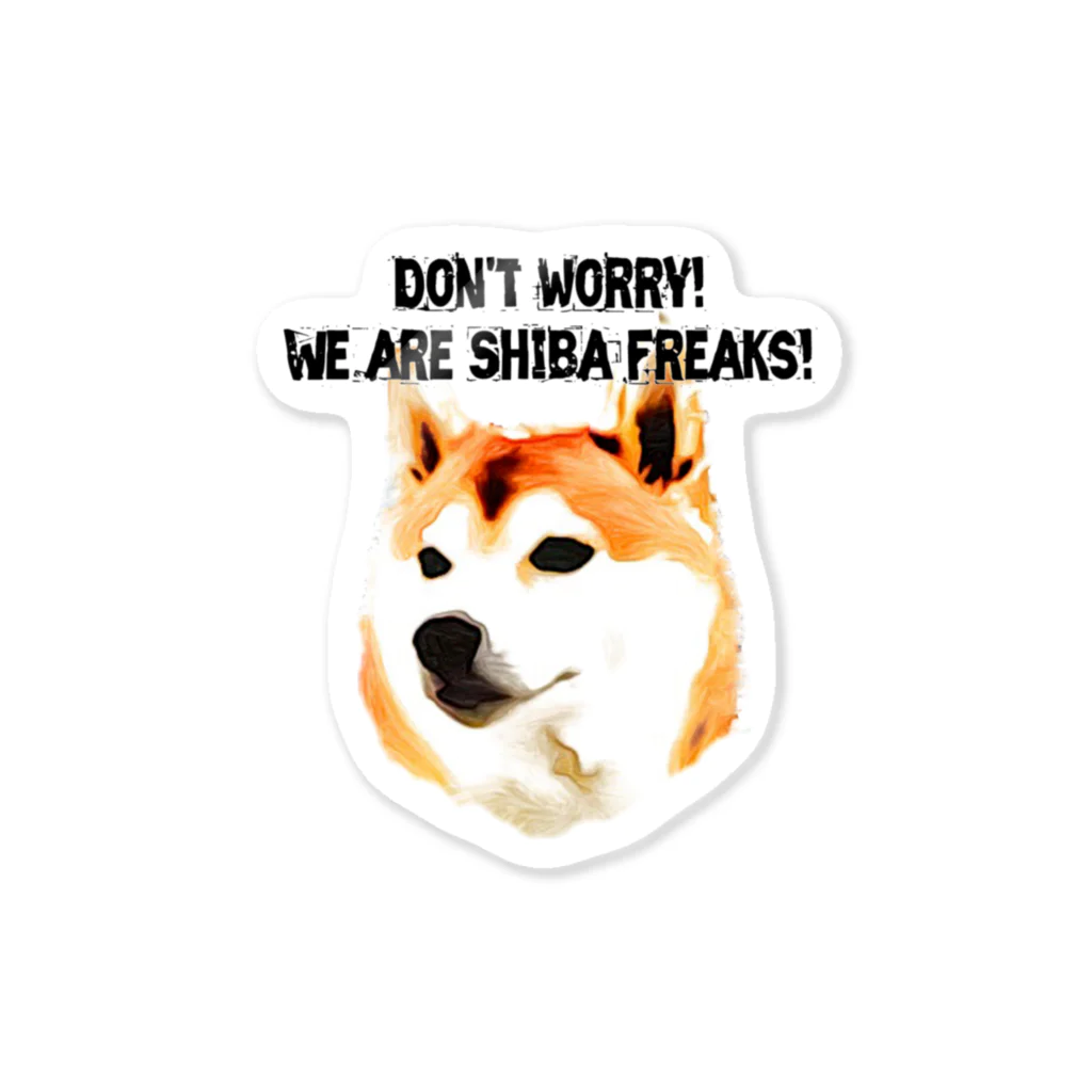 Doggie FreaksのShiba Freaks (red)  ステッカー